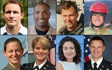 Sélection 2013 des astronautes de la NASA : Josh A. Cassada, Victor J. Glover, Tyler N. Hague (Nick), Christina M. Hammock, Nicole Aunapu Mann, Anne C. McClain, Jessica U. Meir, Andrew R. Morgan (credit NASA)