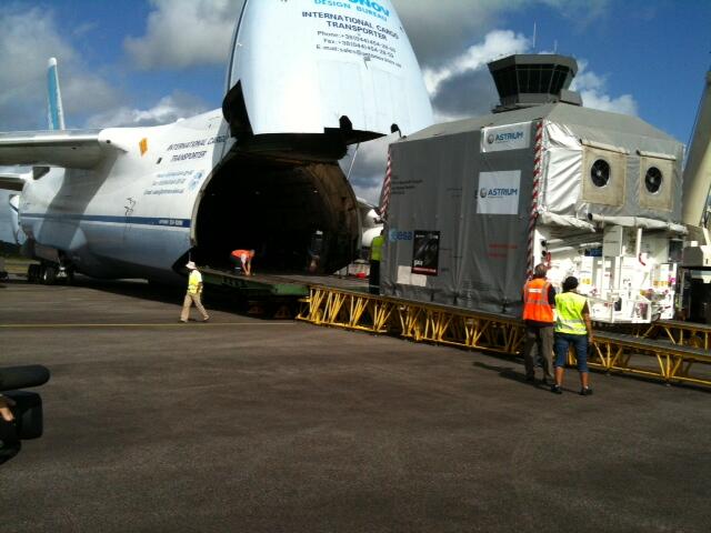le déchargement (source ESA)