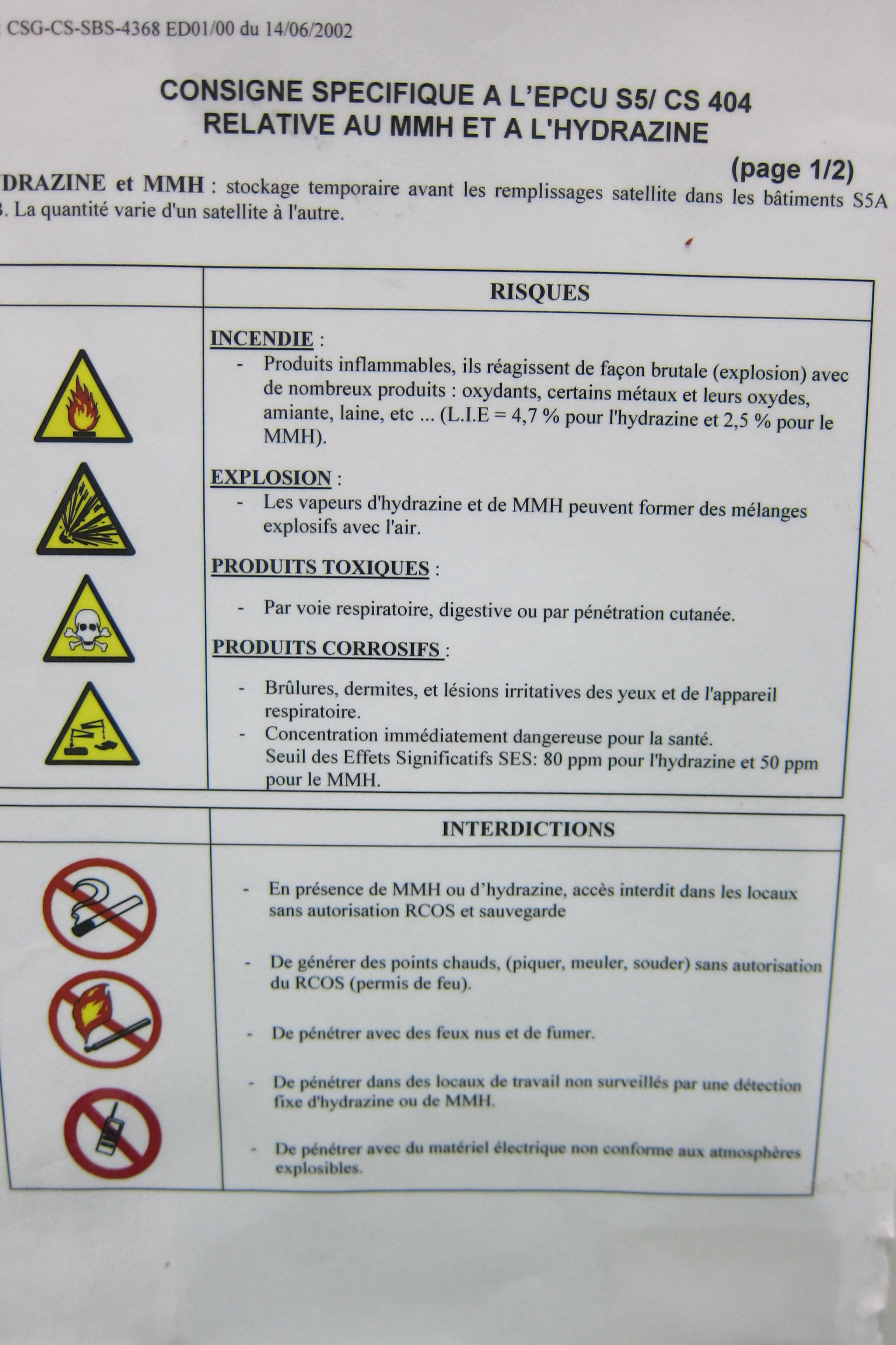 consignes de sécurité