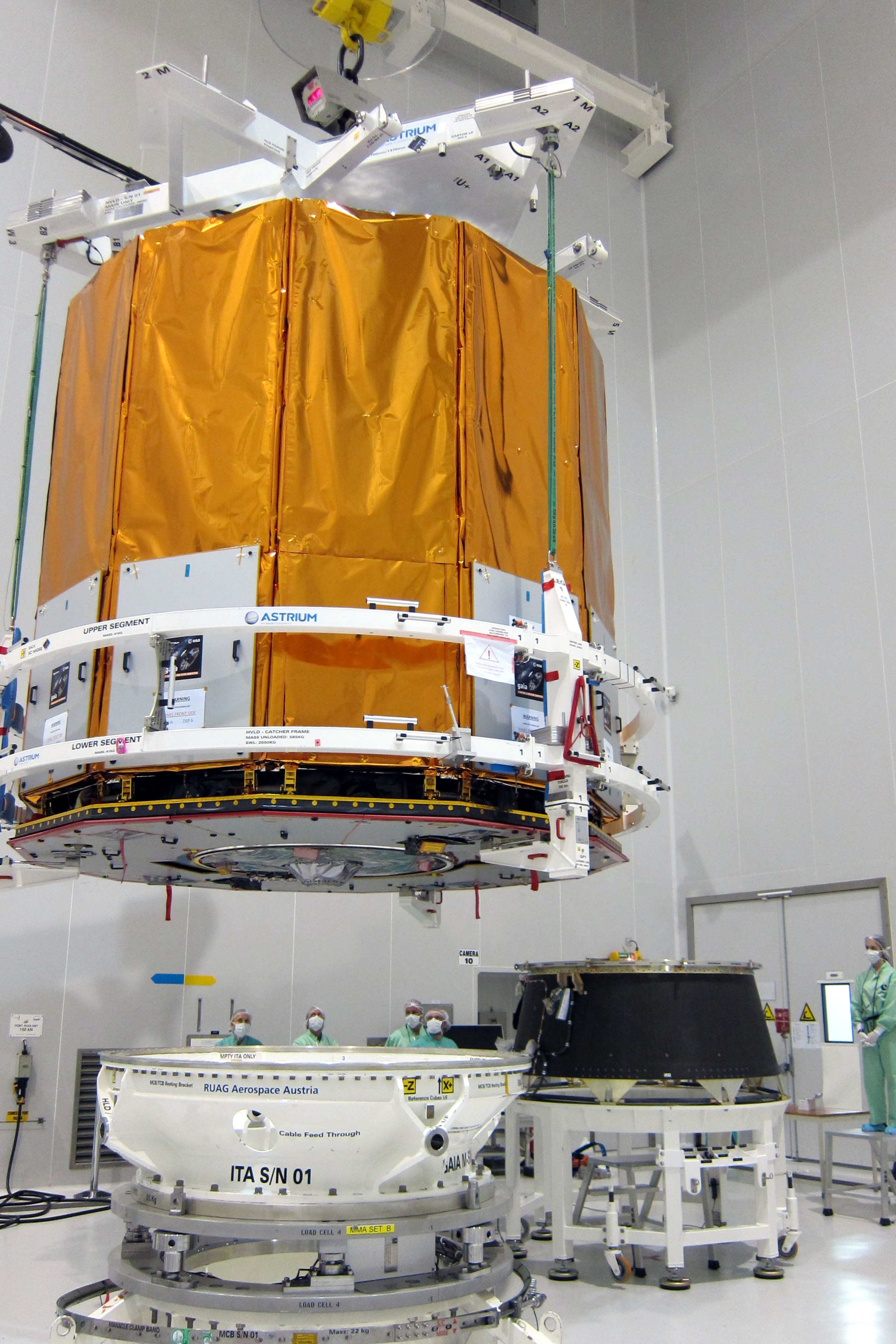 manutention de Gaia au pont depuis le chariot de remplissage