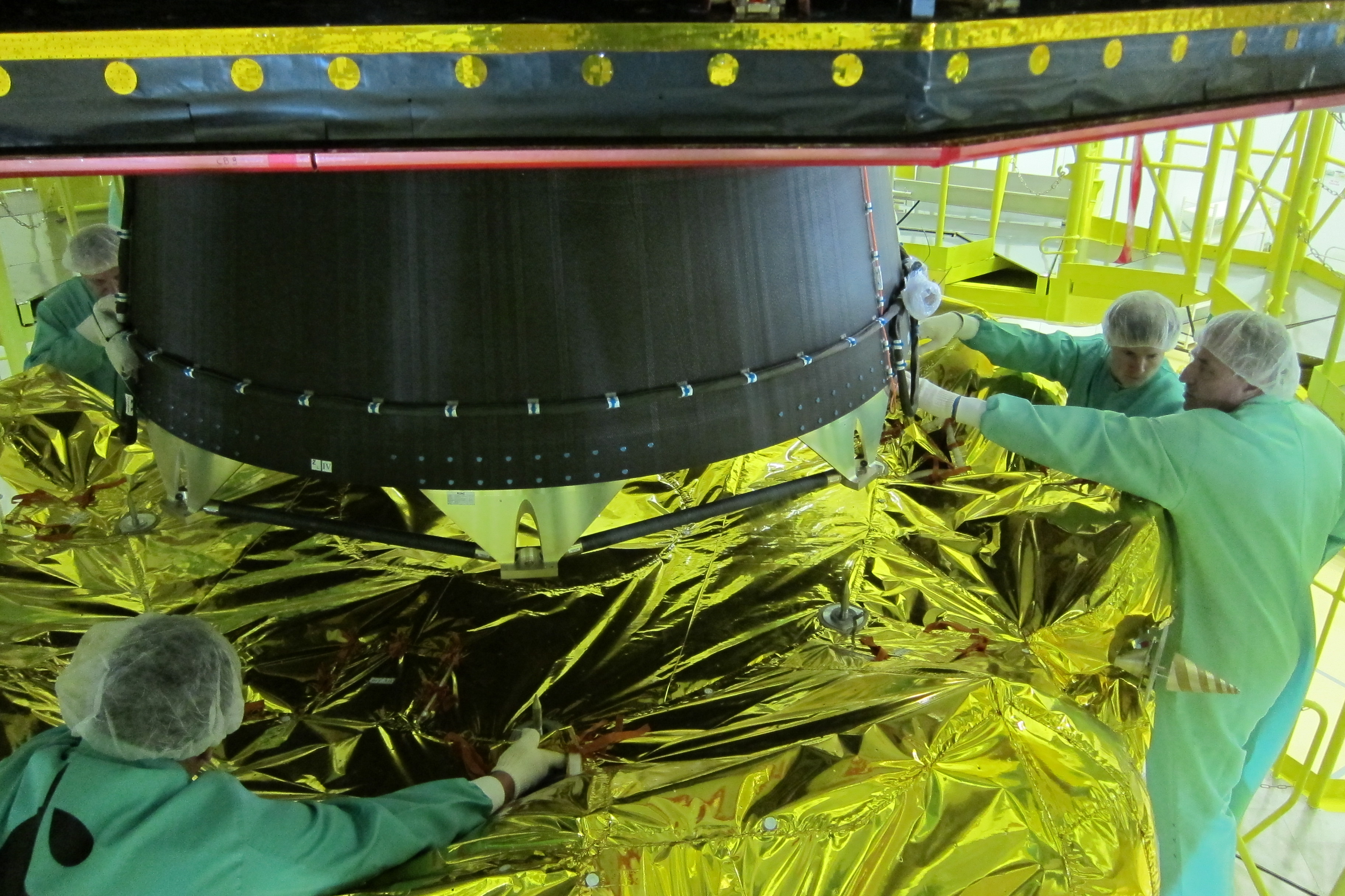 l'équipe russe lors de l'accostage final