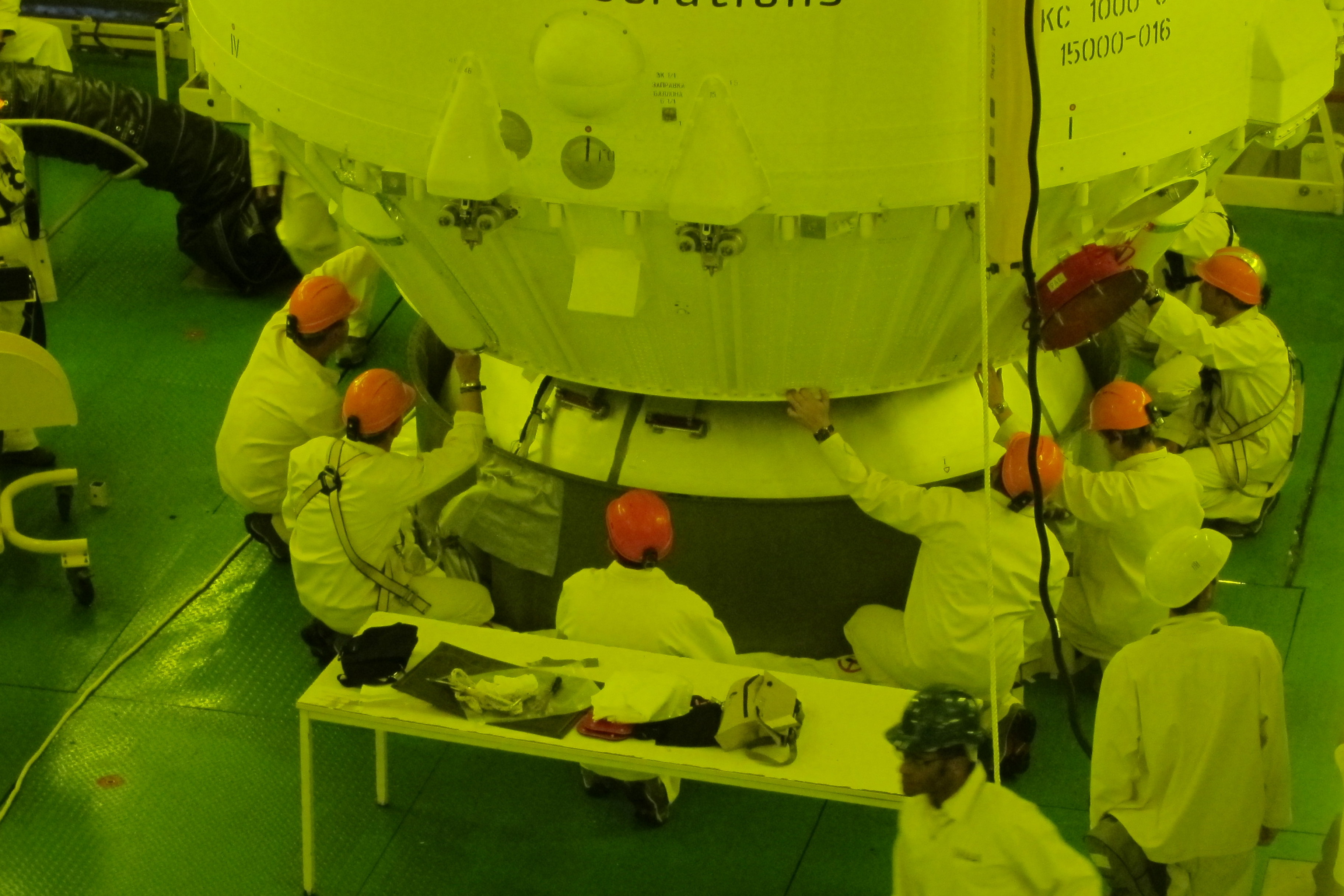 installation du composite sur le lanceur