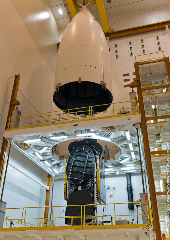 Vol Ariane 217 – Encapsulation du satellite ABS-2 (source Arianespace/CSG)