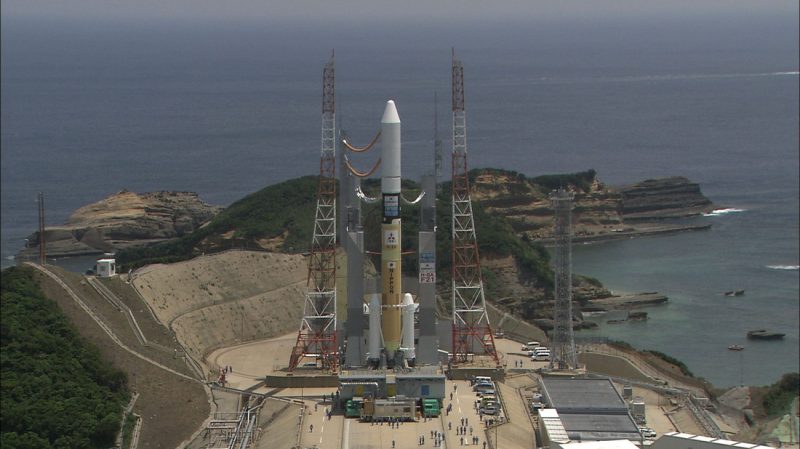 La fusée H-IIA emportant GPM sur son pas de tir (Photo: JAXA)