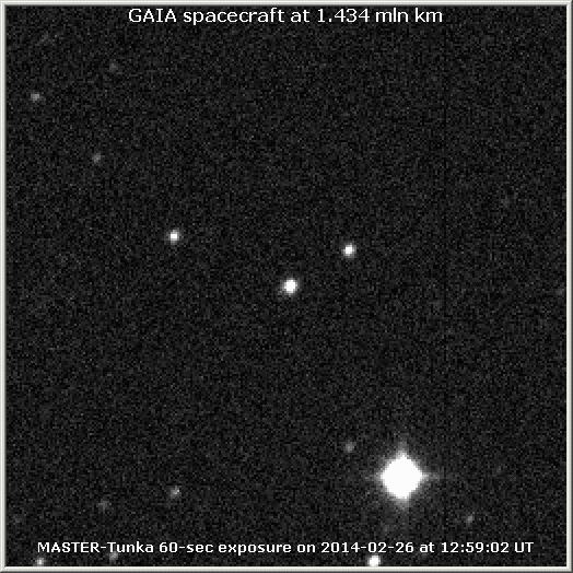 Gaia filmé par Denis Denisenko pris avec le télescope MASTER II de Tunka en Russie (via @StefanJordanARI)