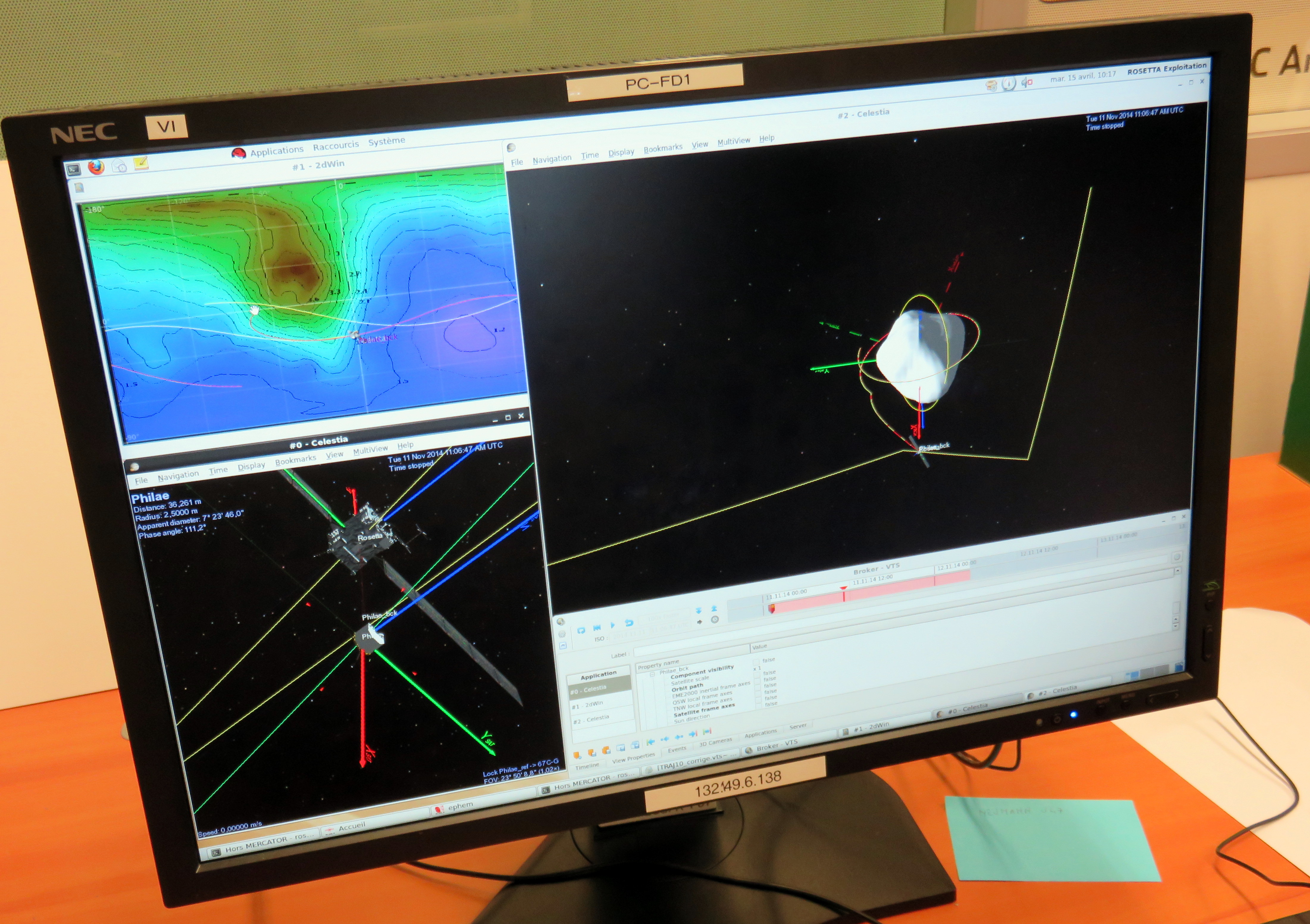 Un écran du pôle Mécanique Spatiale