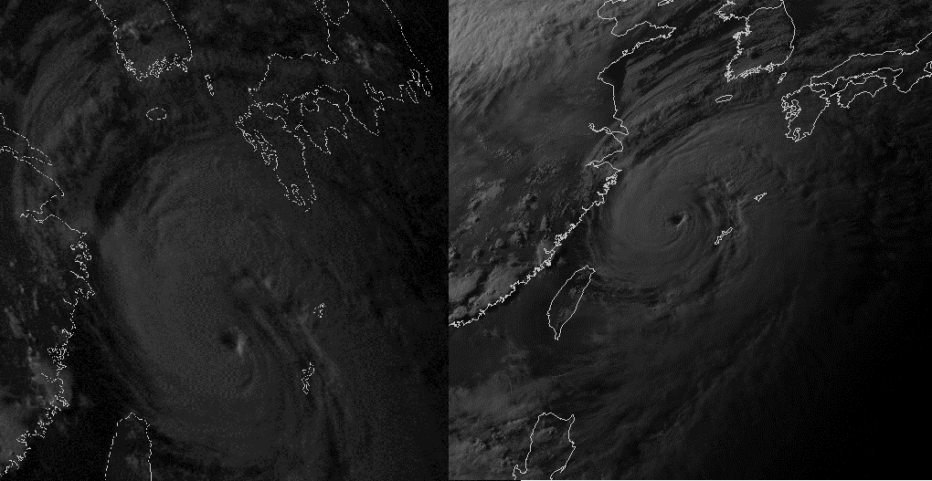 Photos de satellites japonais (à droite) et chinois (à gauche) (source @simon_rp84)