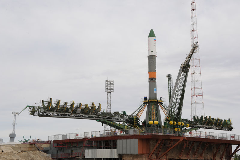 La Soyouz emportant le Progess M24-M sur son pas de tir (Photo: RSC Energia)