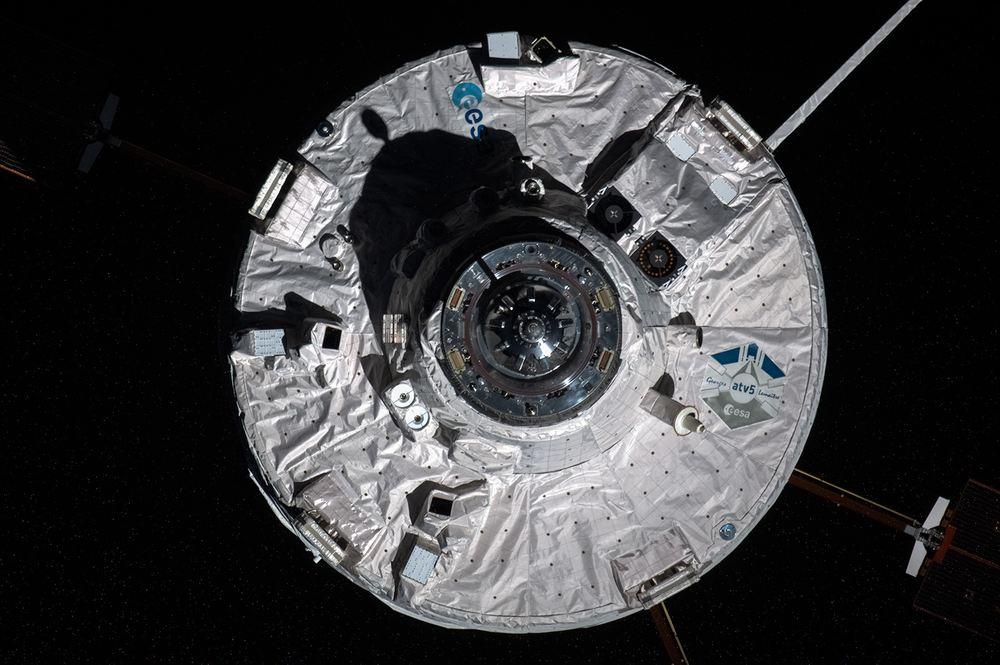 Arrivée de l'ATV 5 à l'ISS le 12/08/14 (photo Oleg Artemyev)