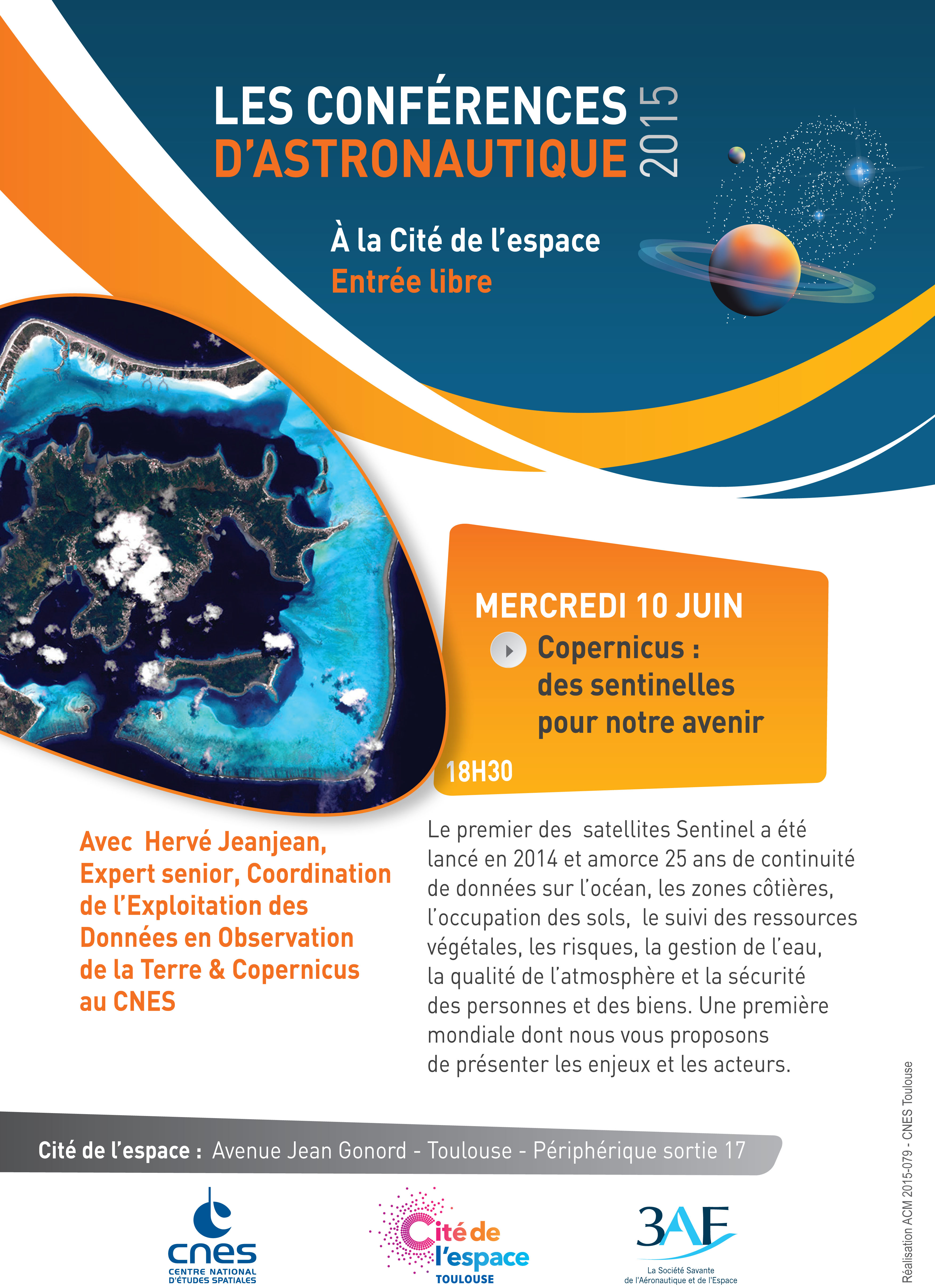 Conférence le 10 juin à la Cité de l'espace