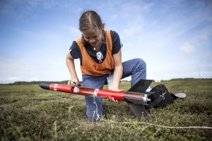 Marie-Bertille, 16, at CSpace event in Biscarosse, France, is preparing the launch of her own rocket.