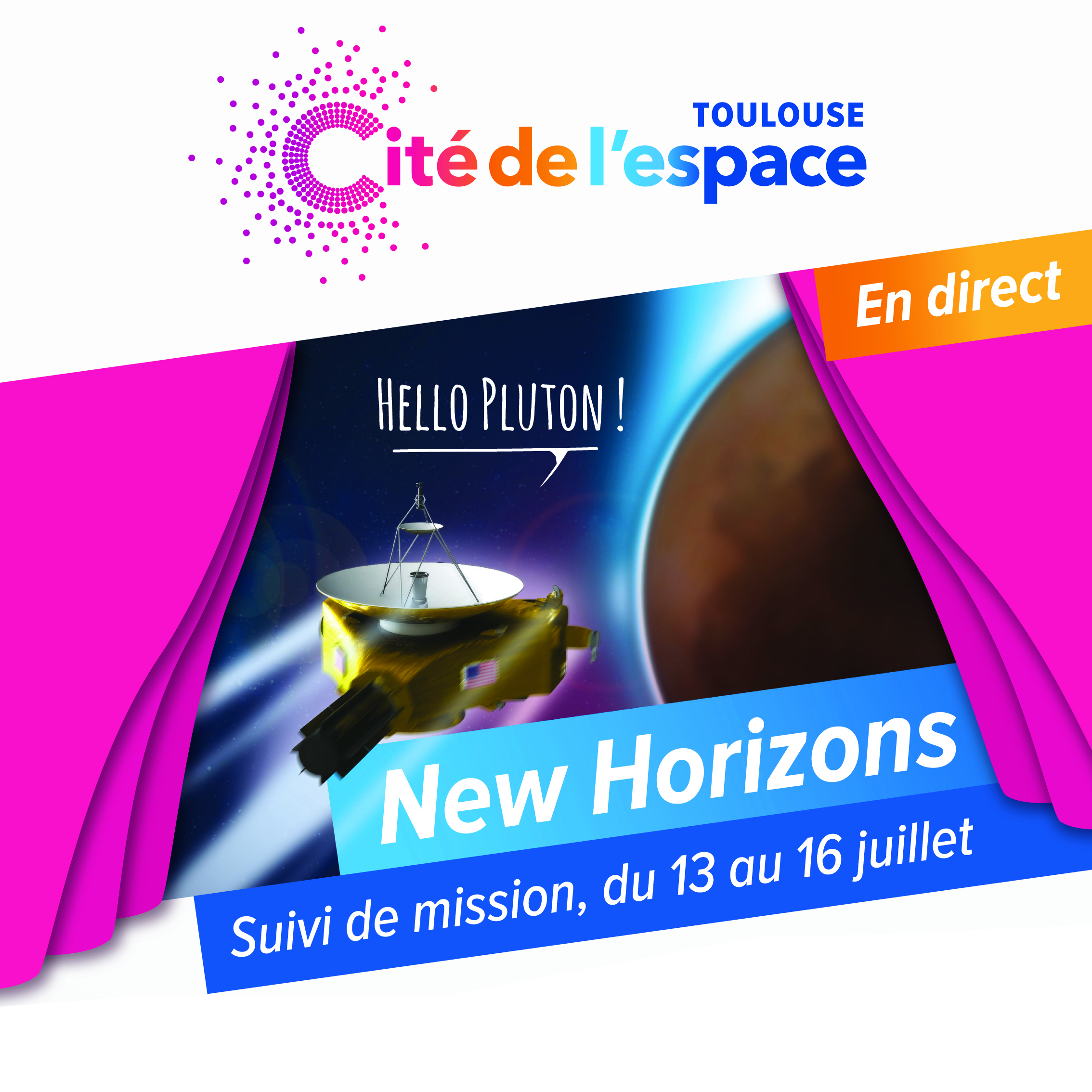 le survol de New Horizons à suivre en direct de la Cité de l'espace
