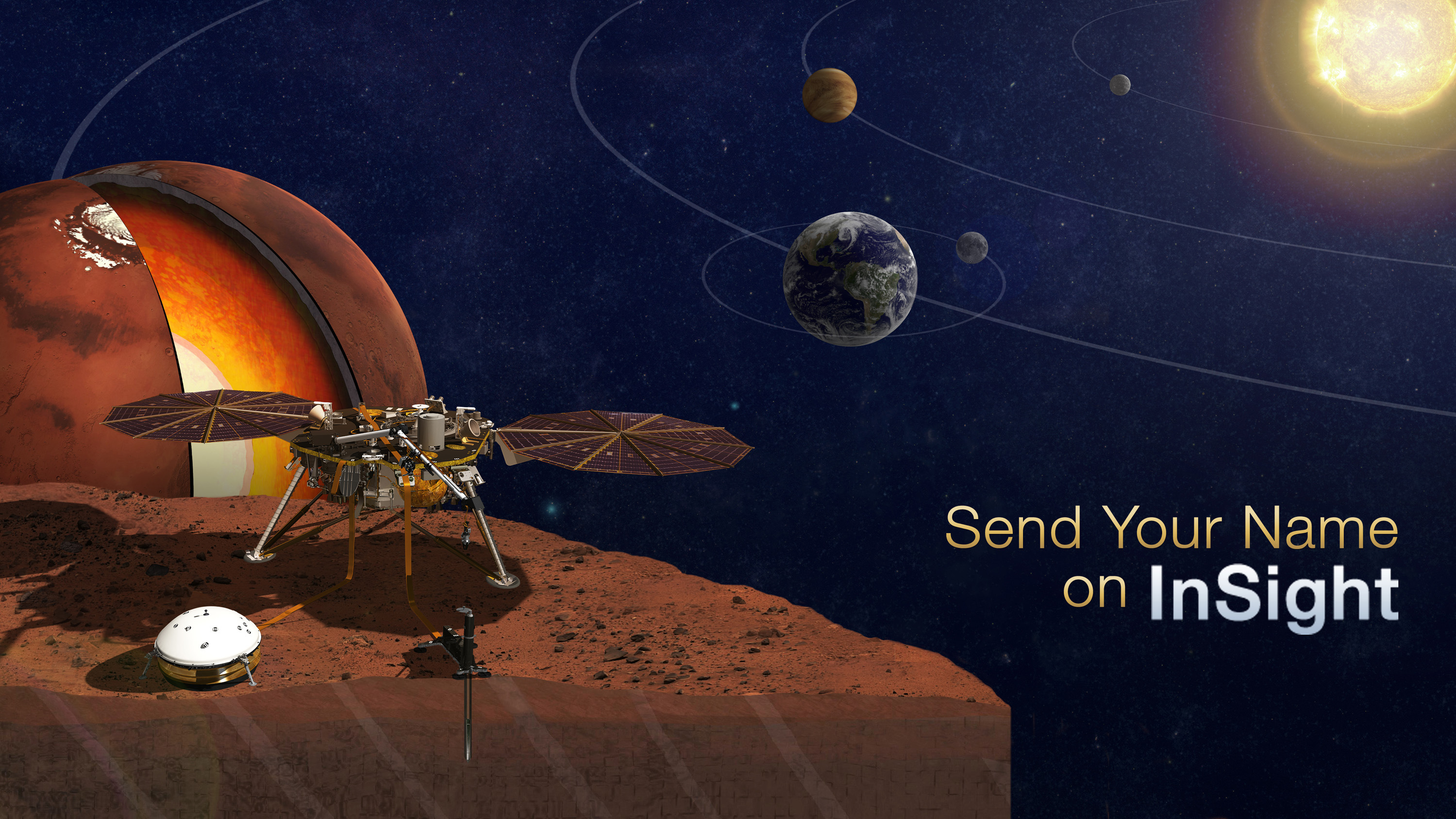 Send you name - Insight (© NASA)