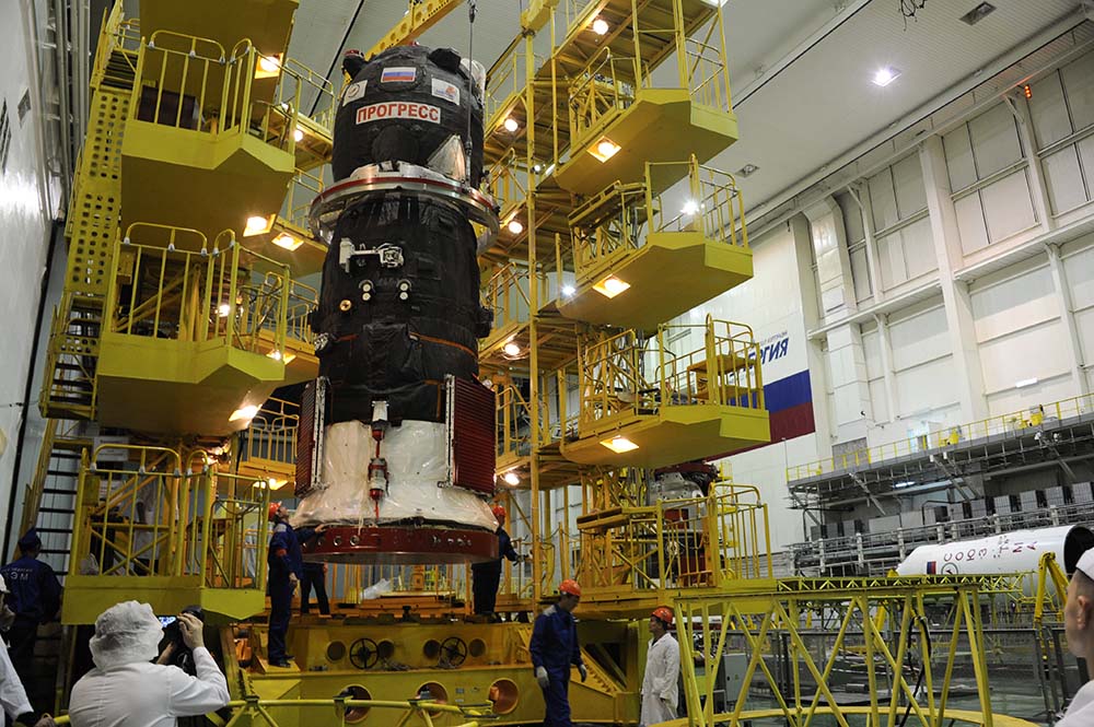 Le cargo Progress MS-01 en cours d'assemblage (credit RSC Energia)