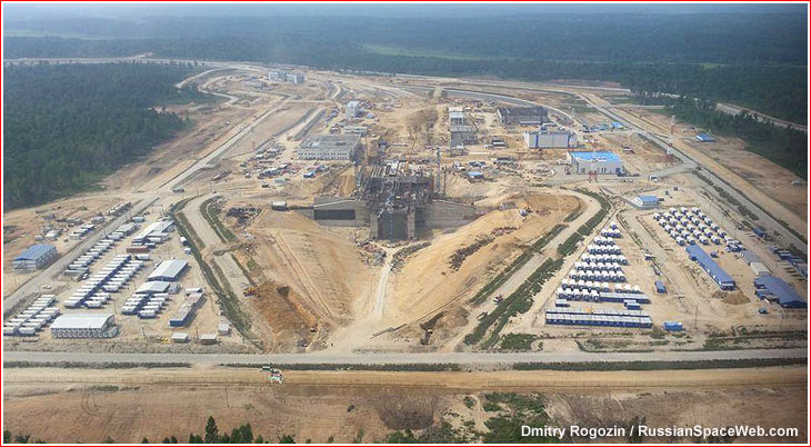 Construction du site de lancement russe Vostochny (source Russianspaceweb)