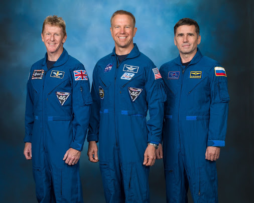 Tim Peake, Tim Kopra et Yuri Malenchenko de l'Expedition 47 (credit NASA)