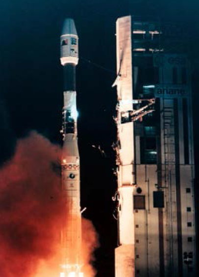Lancement Ariane V44 avec le satellite ERS-1 à bord le 17/07/1991 (source Airbus Defence and Space)